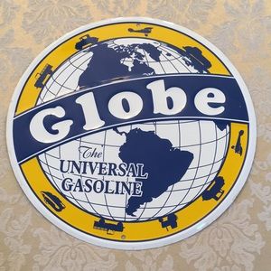 Globe Gasoline retro reproduction vintage tin sign